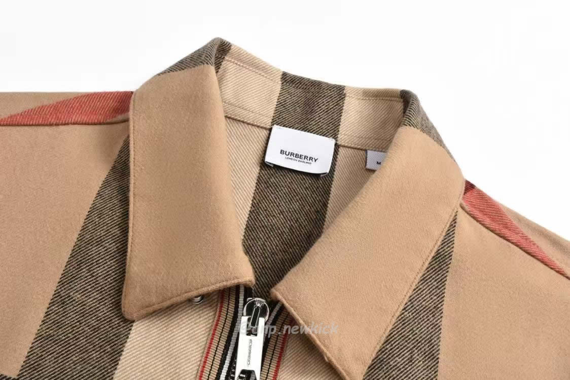 Burberry Check Wool Cotton Zip Front Shirt (7) - www.newkick.vip